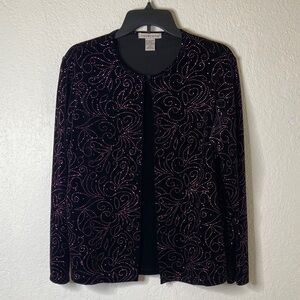 Notations Black Jacket with Pink Beading